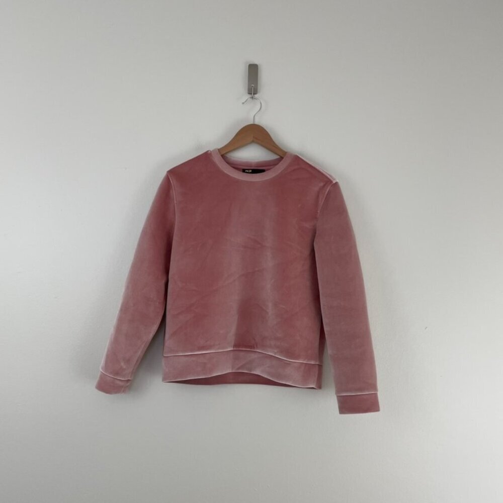 Maje Torina Pink Velvet Velour Crew Neck Sweatshirt Size 1 (Small)